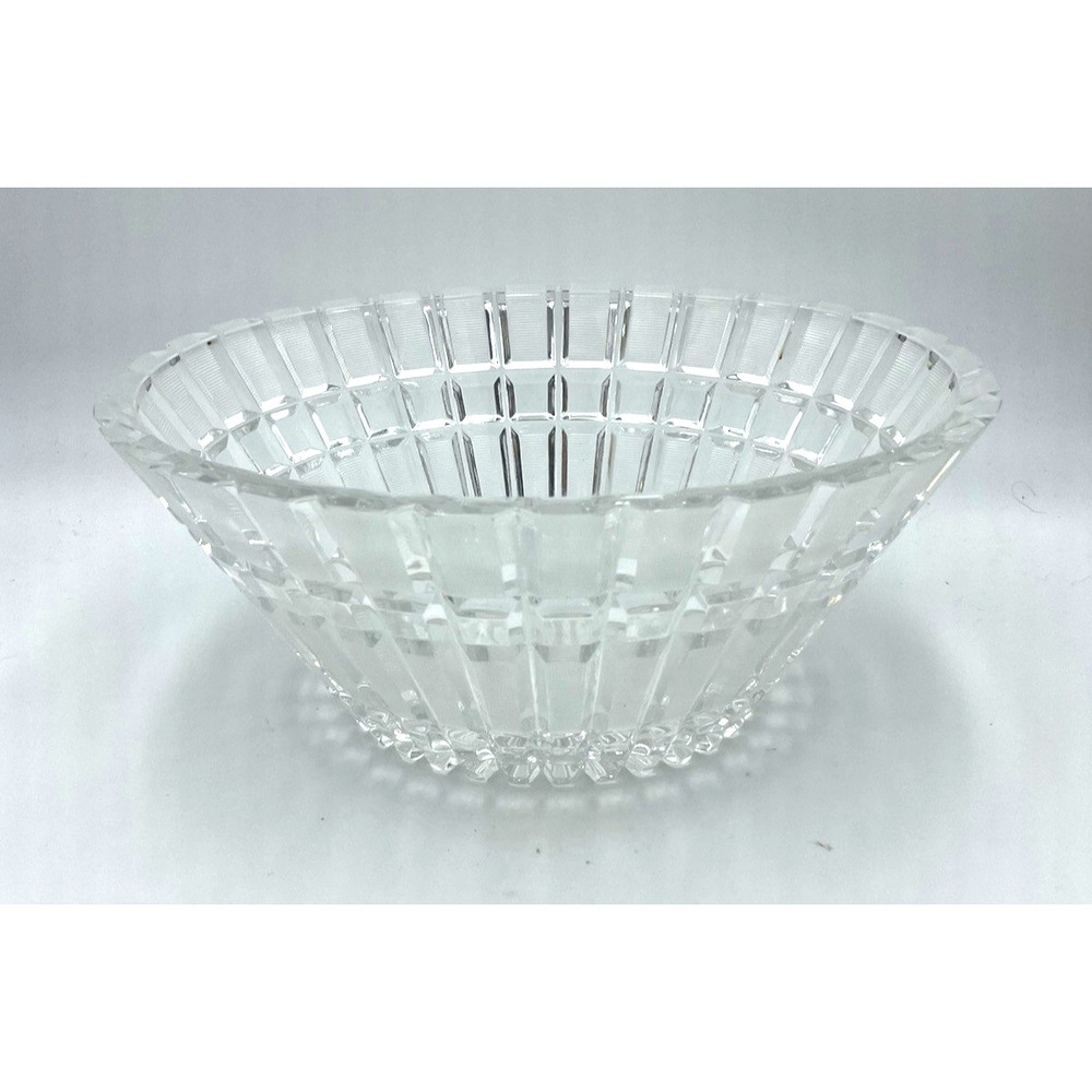 Vintage Art Deco Hand Cut 24% Lead Crystal Bowl 11 in L‎ 5.10 lbs USSR 1930's